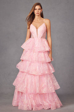 Elegant Beaded Embellished A-Line Long Formal Prom Evening Gown JTJT2438K
