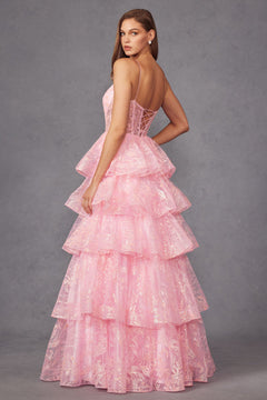Elegant Beaded Embellished A-Line Long Formal Prom Evening Gown JTJT2438K