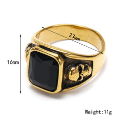 Retro Personalized Titanium Steel Men's Jewel Ring