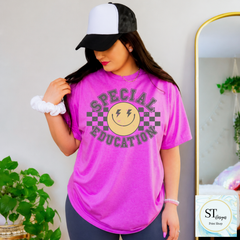 Special Education Smiley Face Teacher Shirt | Retro SPED Teacher Graphic Tee