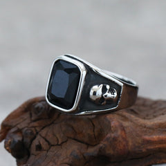 Retro Personalized Titanium Steel Men's Jewel Ring