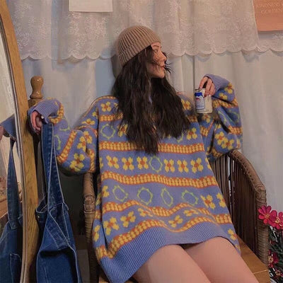 2020 Vintage Striped Knit Sweater for Women