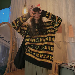 2020 Vintage Striped Knit Sweater for Women