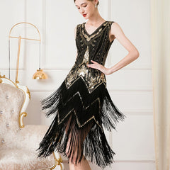 Sequin Beaded Cocktail Ball Dress