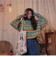 2020 Vintage Striped Knit Sweater for Women