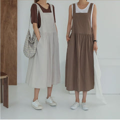 Women's Washed Cotton & Linen Sling Dress