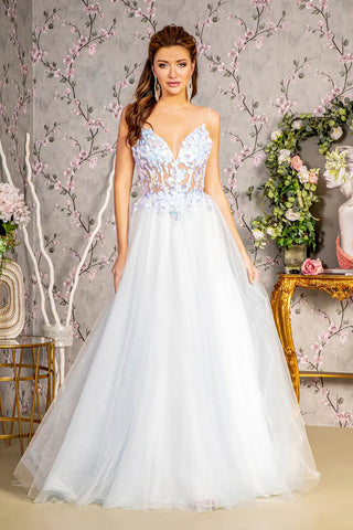 3 d butterfly sheer corset bodice a line mesh long...